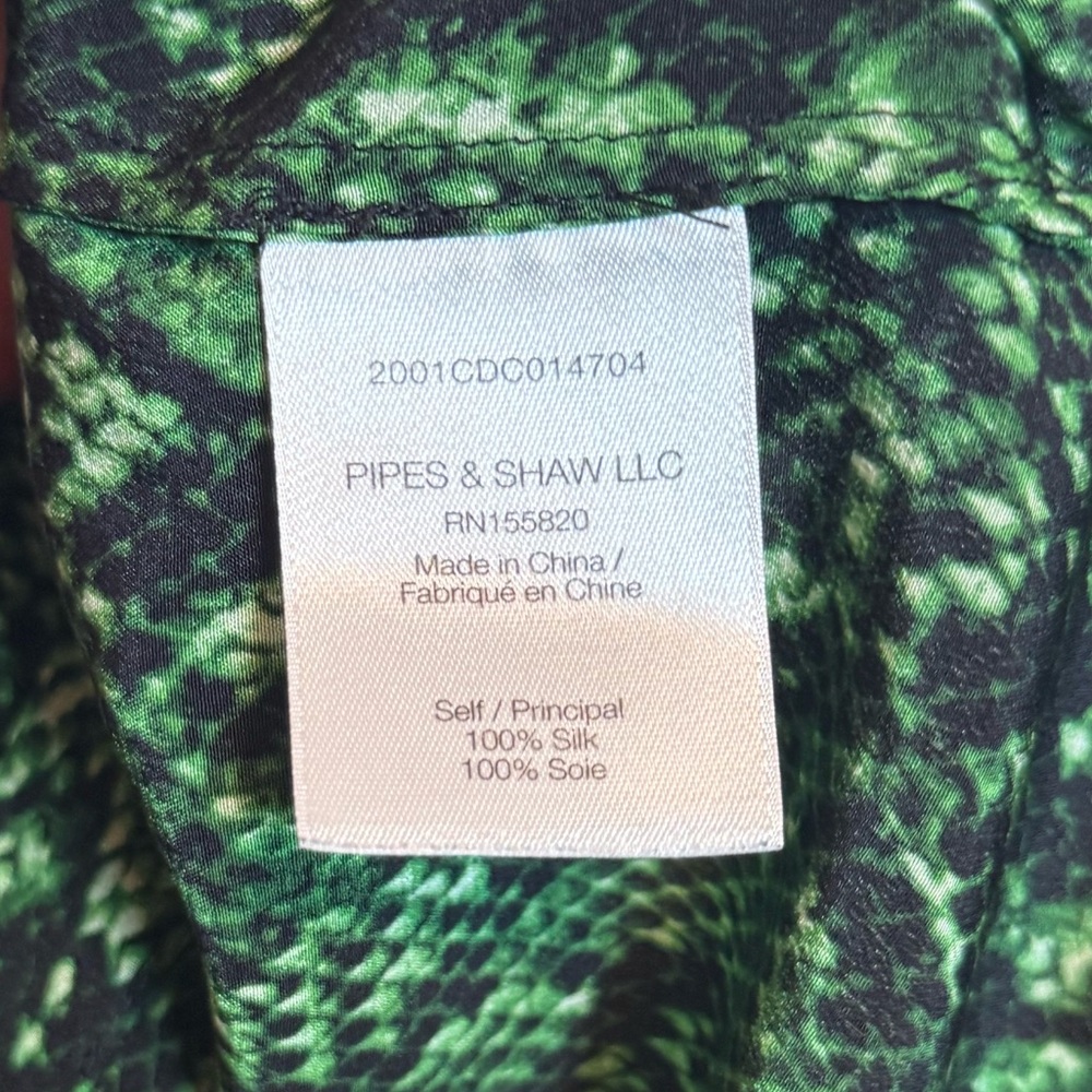 Veronica Beard Merci‎ Python Printed Silk Top - Picture 4 of 6